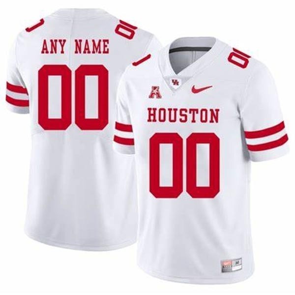 Men's Houston Cougars Custom White Stitched Jersey(Name and number remark in comment column)