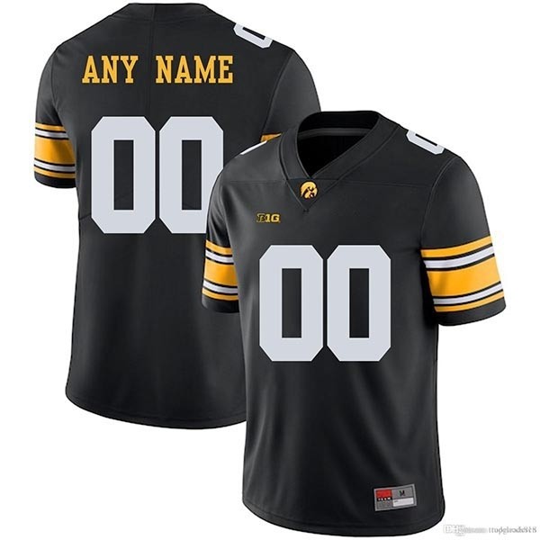 Men's Iowa Hawkeyes Custom Black Stitched Jersey(Name and number remark in comment column)