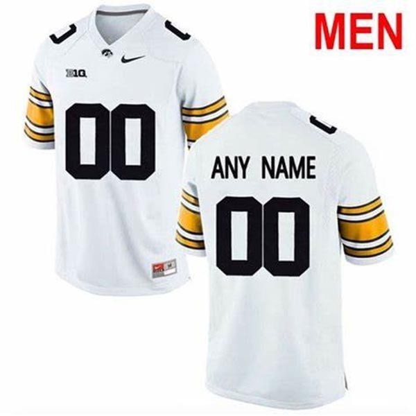 Men's Iowa Hawkeyes Custom White Stitched Jersey(Name and number remark in comment column)