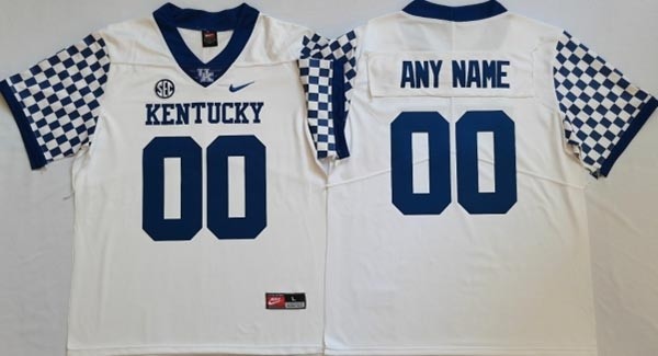 Men's Kentucky Wildcats Custom White Stitched Jersey(Name and number remark in comment column)