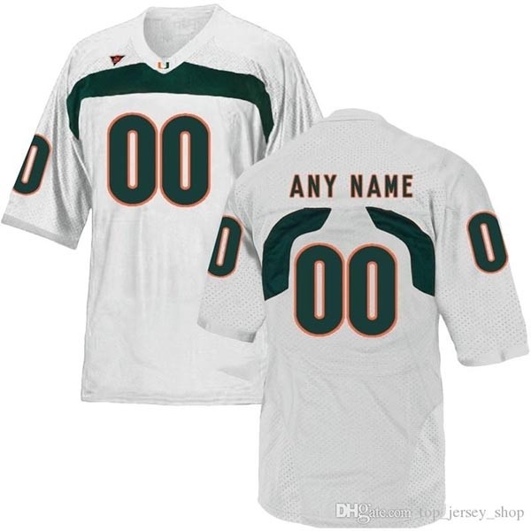 Men's Miami Hurricanes Custom White Stitched Jersey(Name and number remark in comment column)