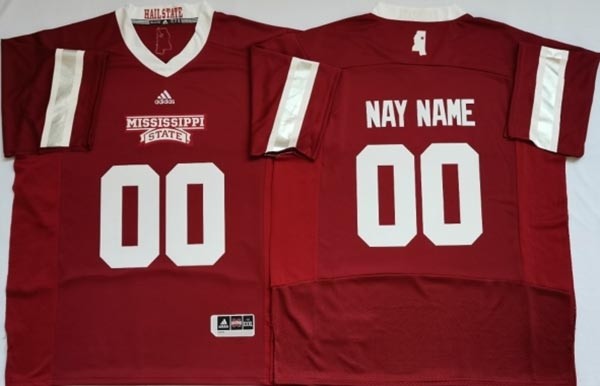 Men's Mississippi State Bulldogs Custom Red Stitched Jersey(Name and number remark in comment column)