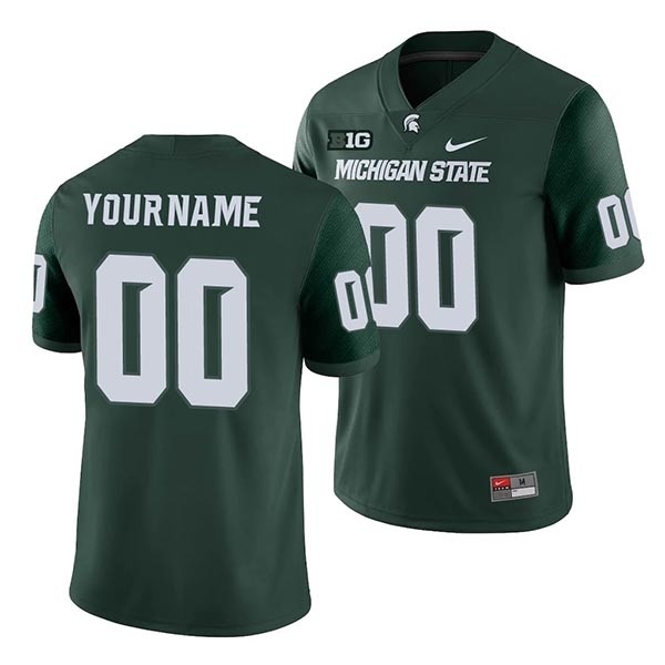 Men's Michigan State Spartans Custom Green Stitched Jersey(Name and number remark in comment column)