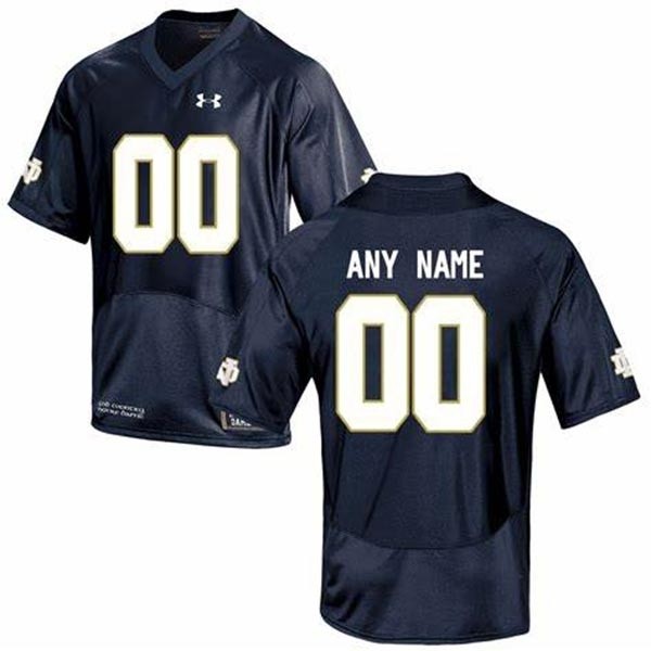 Men's Norte Dame Fighting Irish Custom Navy Stitched Jersey(Name and number remark in comment column)