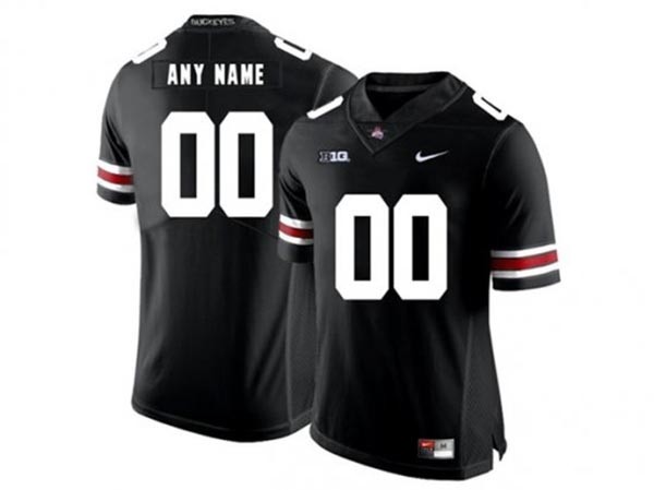 Men's Ohio State Buckeyes Custom Black with White Number Stitched Jersey(Name and number remark in comment column)