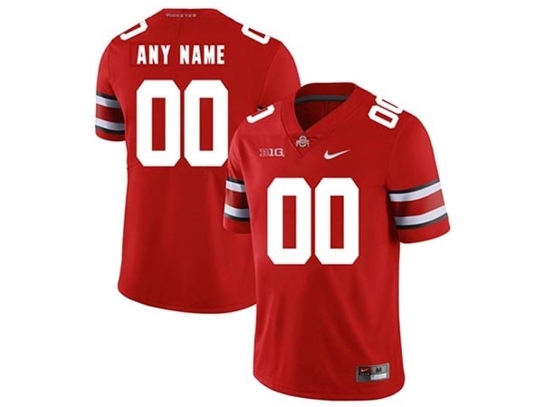 Men's Ohio State Buckeyes Custom Red Stitched Jersey(Name and number remark in comment column)