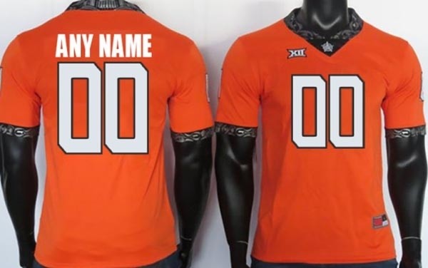 Men's Oklahoma State Cowboys Custom Orange Stitched Jersey(Name and number remark in comment column)