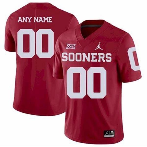 Men's Oklahoma Sooners Custom Red Stitched Jordan Jersey(Name and number remark in comment column)