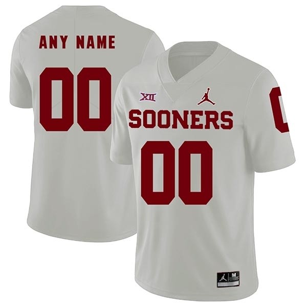 Men's Oklahoma Sooners Custom White Stitched Jordan Jersey(Name and number remark in comment column)