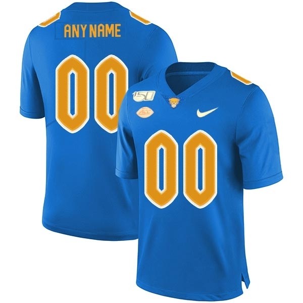 Men's Pittsburgh Panthers Custom Blue Stitched Jersey(Name and number remark in comment column)