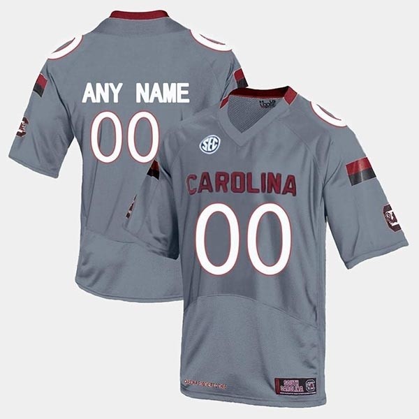 Men's South Carolina Gamecock Custom Grey Stitched Jersey(Name and number remark in comment column)