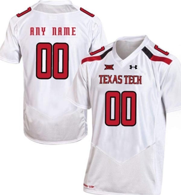 Men's Texas Tech Red Raiders Custom White Stitched Jersey(Name and number remark in comment column)