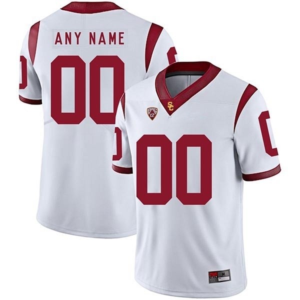 Men's USC Trojans Custom White Stitched Jersey(Name and number remark in comment column)