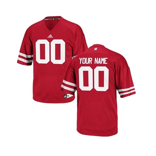 Men's Wisconsin Badgers Custom Red Stitched Jersey(Name and number remark in comment column)