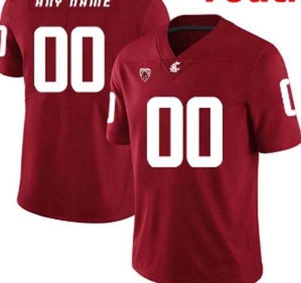 Men's Washington State Cougars Custom Red Stitched Jersey(Name and number remark in comment column)