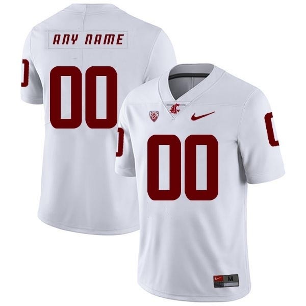 Men's Washington State Cougars Custom White Stitched Jersey(Name and number remark in comment column)