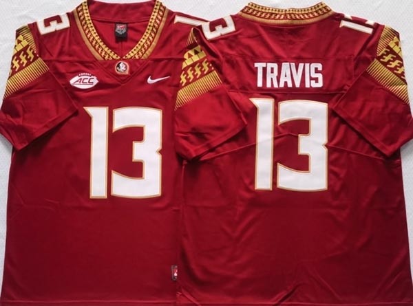 NCAA Florida State Seminoles #13 TRAVIS Red 2023 Jersey