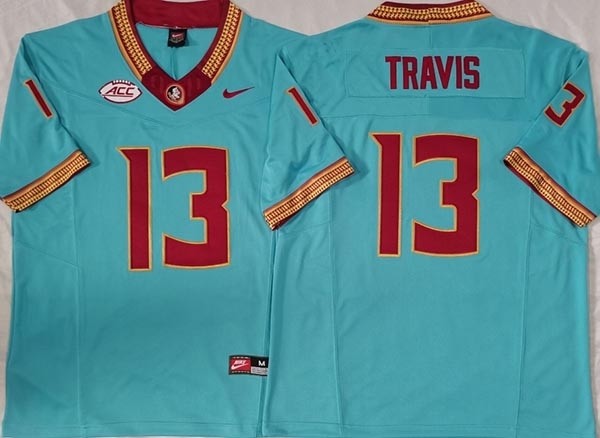 NCAA Florida State Seminoles #13 TRAVIS Baby Blue F.U.S.E. Jersey