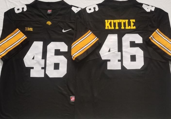 NCAA Iowa Hawkeyes #46 KITTLE Black 2021-2022 Stitched College Jersey