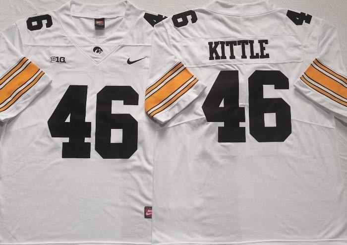 NCAA Iowa Hawkeyes #46 KITTLE White 2021-2022 Stitched College Jersey