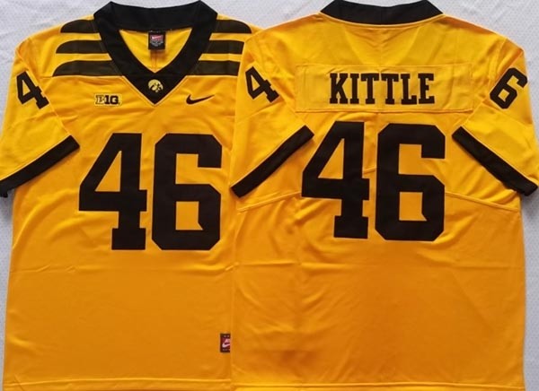 NCAA Iowa Hawkeyes #46 KITTLE Yellow 2023 Jersey