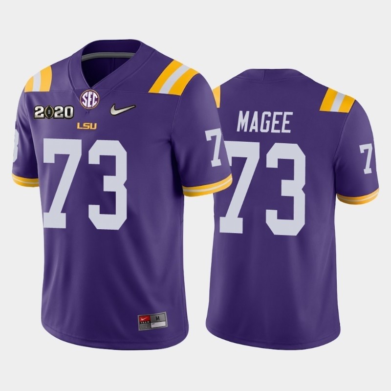 Men's LSU Tigers #73 Adrian Magee Purple 2020 National Champions Jersey