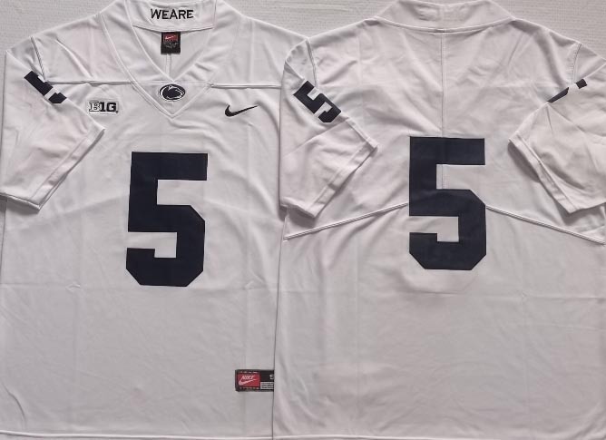 NCAA Penn State Nittany Lions #5 DaeSean Hamilton White Without Name 2021-2022 Stitched College Jersey