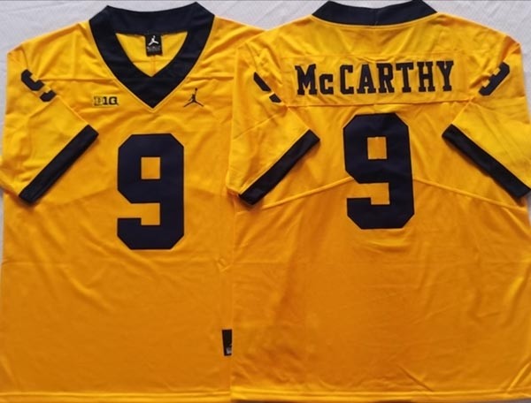 NCAA Michigan Wolverines #9 McCARTHY Yellow 2023 Jersey