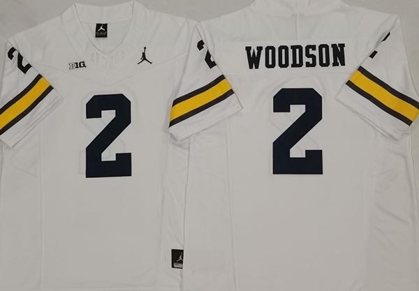 NCAA Michigan Wolverines #2 WOODSON White F.U.S.E. Jersey