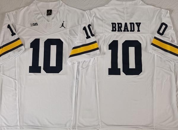 NCAA Michigan Wolverines #10 BRADY White F.U.S.E. Jersey