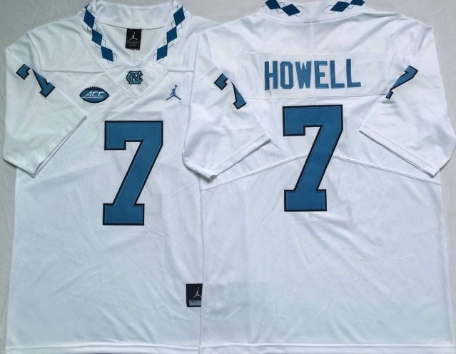 North Carolina Tar Heels #7 Sam Howell Blue College Football Jersey