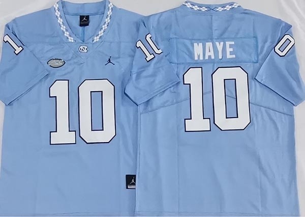 NCAA North Carolina Tar Heels #10 MAYE Blue College Football Jersey