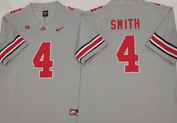 NCAA Ohio State Buckeyes #4 SMITH Grey F.U.S.E. Jersey