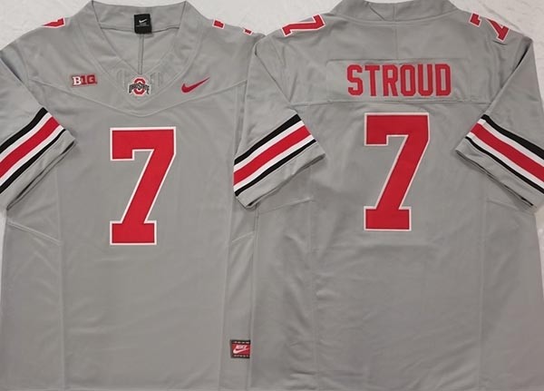 NCAA Ohio State Buckeyes #7 STROUD Grey F.U.S.E. Jersey