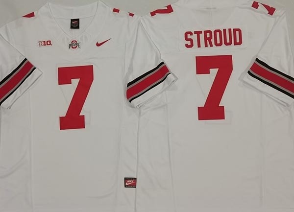 NCAA Ohio State Buckeyes #7 STROUD White F.U.S.E. Jersey