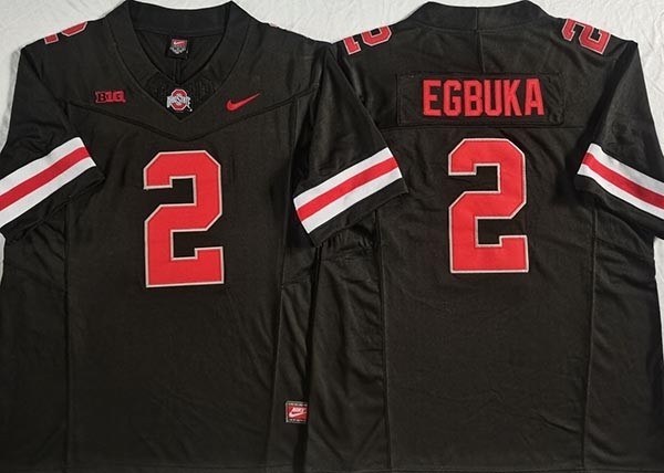 NCAA Ohio State Buckeyes #2 EGBUKA Black F.U.S.E. Jersey