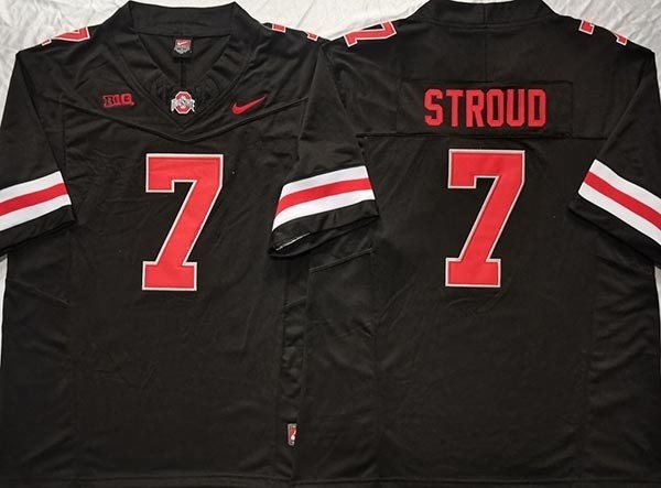 NCAA Ohio State Buckeyes #7 STROUD Black F.U.S.E. Jersey