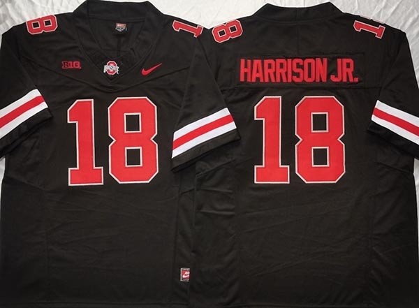 NCAA Ohio State Buckeyes #18 HARRISON JR. Black F.U.S.E. Jersey