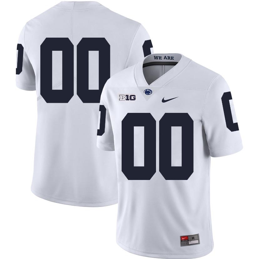 NCAA Penn State Nittany Lions Custom White Without Name Stitched College Jersey(Name and number remark in comment column)