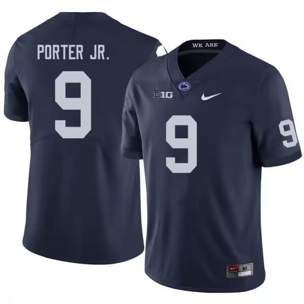 NCAA Penn State Nittany Lions #9 Joey Porter Jr. Navy Stitched Jersey