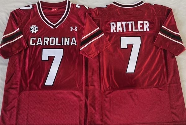 NCAA South Carolina Gamecock #7 RATTLER Red Stitched Jersey