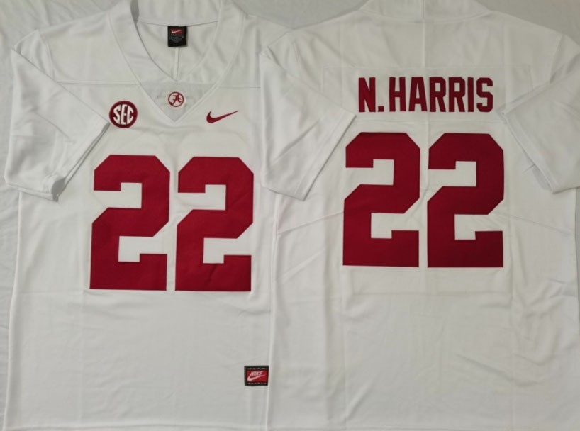 Alabama Crimson Tide #22 Najee Harris White Nike College Football Jersey