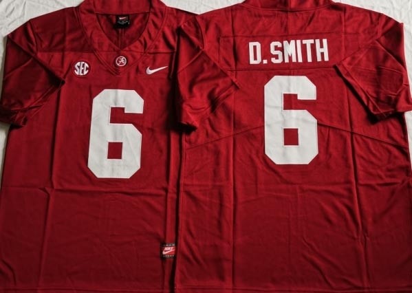 NCAA Alabama Crimson Tide #6 D.SMITH Red 2021 Jersey