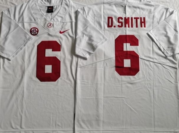 NCAA Alabama Crimson Tide #6 D.SMITH White 2021 Jersey