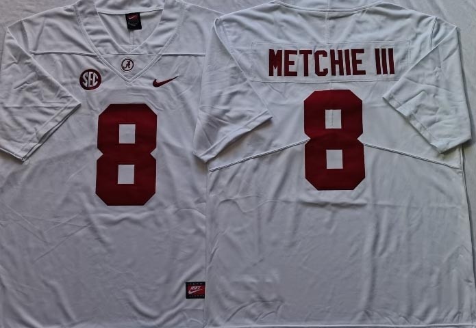 NCAA Alabama Crimson Tide Red #8 METCHIE III White 2021 new jersey