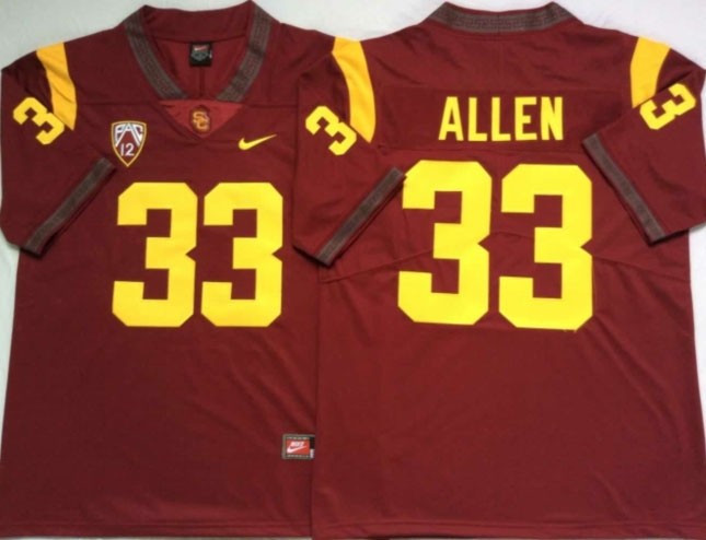 USC Trojans #33 Marcus Allen Red College Football Jersey