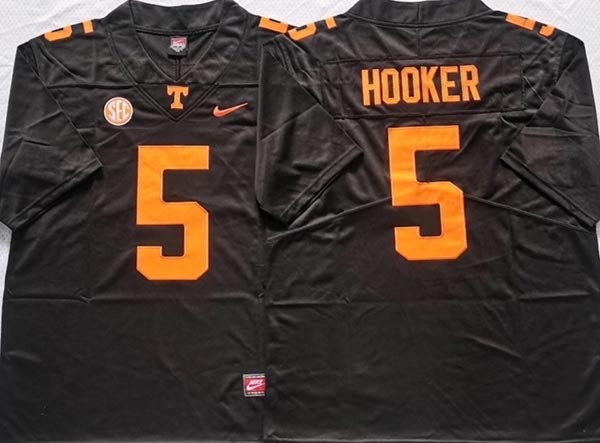 NCAA Tennessee Volunteers #5 HOOKER Black 2023 Jersey