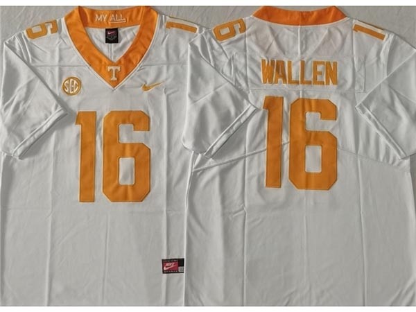 NCAA Tennessee Volunteers #16 Morgan Wallen White College Football Jersey