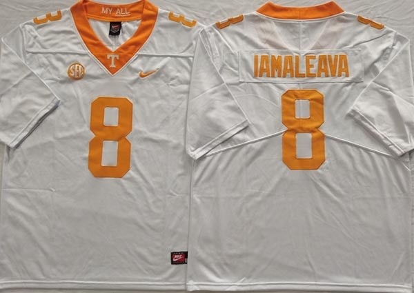 NCAA Tennessee Volunteers #8 IAMALEAVA White Jersey