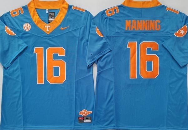 NCAA Tennessee Volunteers #16 MANNING Blue F.U.S.E. Jersey